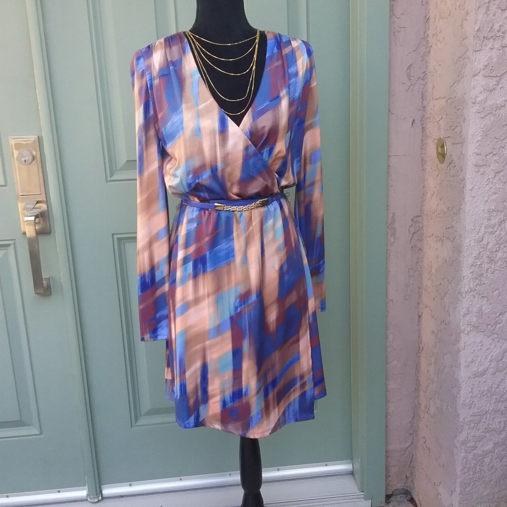 Bebe Sapphire Blue Tone Dress - Size Small Petite